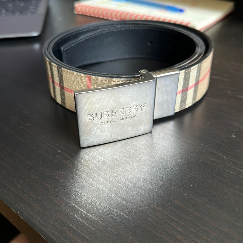 Burberry Check and Leather Reversible Belt